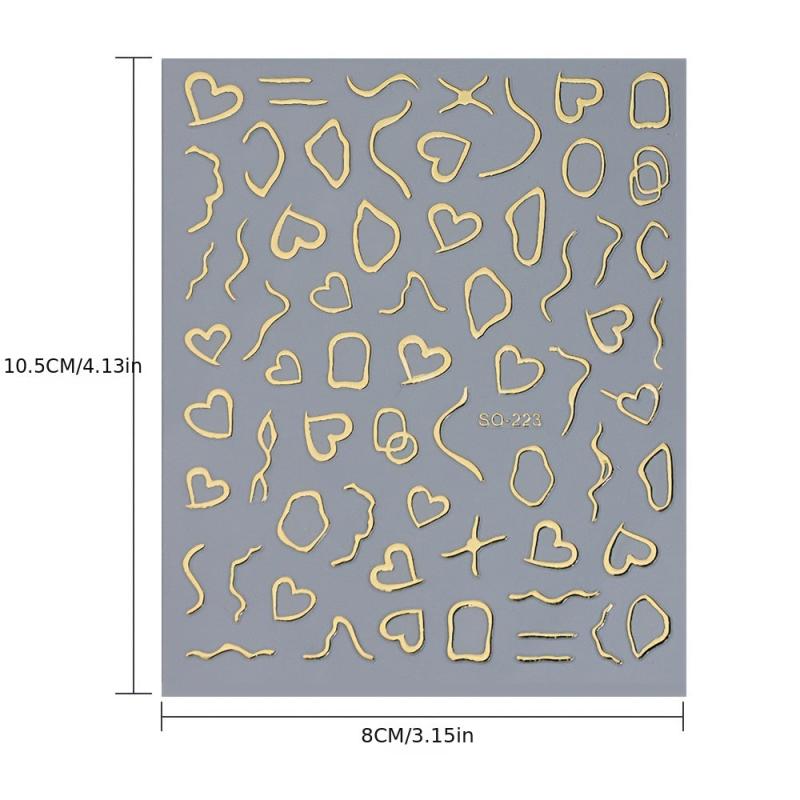 3D Love Heart Nail Stickers for Manicures