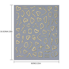 3D Love Heart Nail Stickers for Manicures
