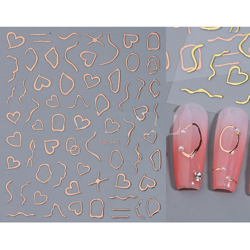 3D Love Heart Nail Stickers for Manicures