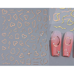 3D Love Heart Nail Stickers for Manicures