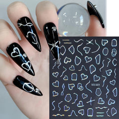 3D Love Heart Nail Stickers for Manicures
