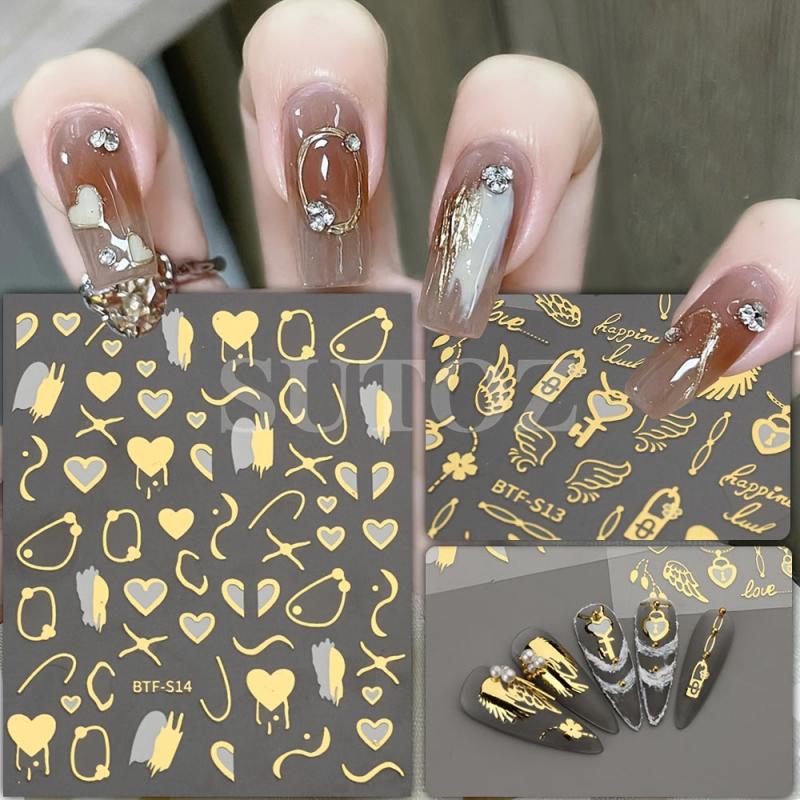 3D Love Heart Nail Stickers for Manicures