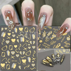 3D Love Heart Nail Stickers for Manicures