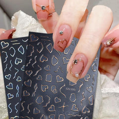3D Love Heart Nail Stickers for Manicures