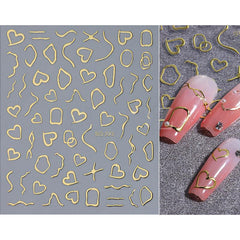 3D Love Heart Nail Stickers for Manicures
