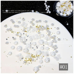 3D Rose Flower Butterfly Nail Charms Acrylic Resin Rhinestones Gems