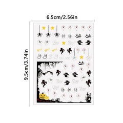 4 Halloween Nail Art Stickers Self Adhesive DIY Laser Pumpkin Ghost Spider Skull