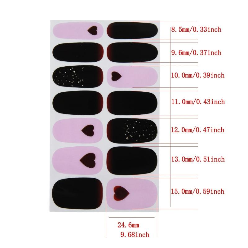 Heart Nail Polish Strips Self Adhesive Stickers
