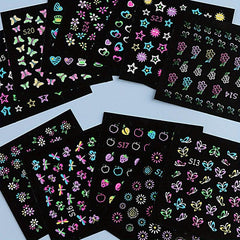 Fluorescent 3D Butterfly Nail Stickers Self Adhesive Nail Art Supplies