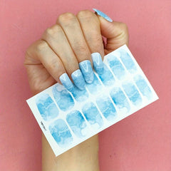 Marble Nail Polish Stickers Full Wrap Self-Adhesive Decal Strips