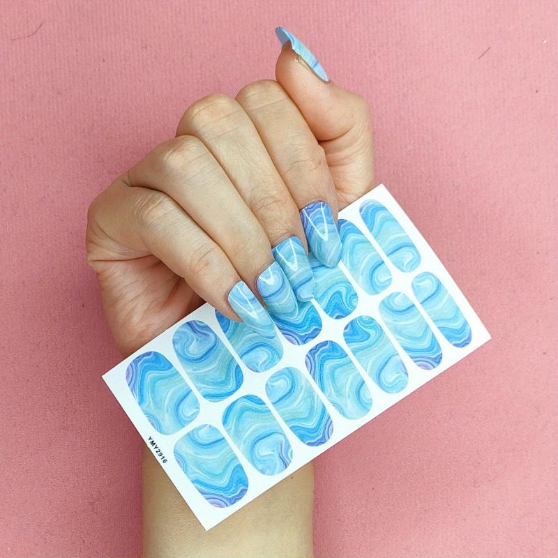 Marble Nail Polish Stickers Full Wrap Self-Adhesive Decal Strips