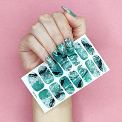 Marble Nail Polish Stickers Full Wrap Self-Adhesive Decal Strips