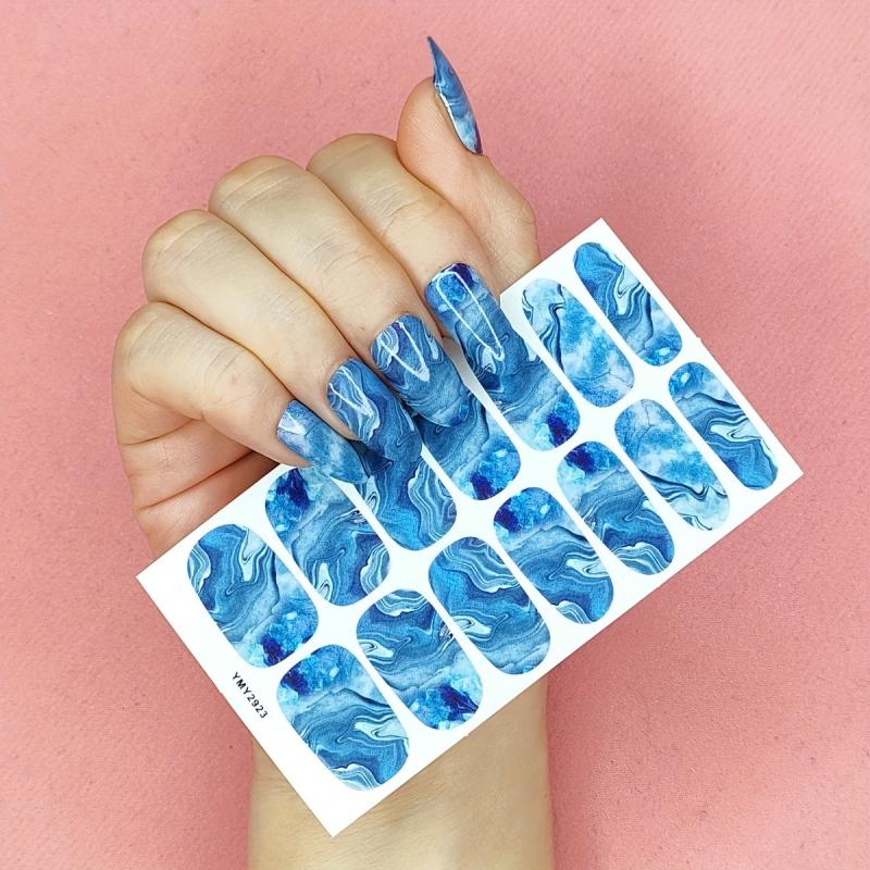Marble Nail Polish Stickers Full Wrap Self-Adhesive Decal Strips
