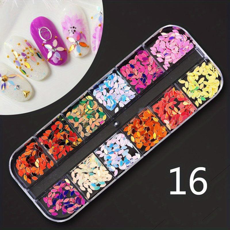 12 Grids AB Clear Rhinestones 3D Glitter Gems Pearl Nail Decoration