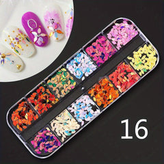 12 Grids AB Clear Rhinestones 3D Glitter Gems Pearl Nail Decoration