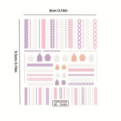5D Winter Knit Sweater Nail Art Stickers - Self Adhesive Decals