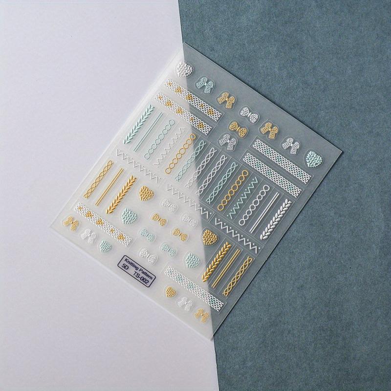 5D Winter Knit Sweater Nail Art Stickers - Self Adhesive Decals