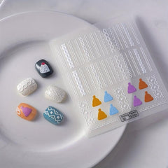 5D Winter Knit Sweater Nail Art Stickers - Self Adhesive Decals