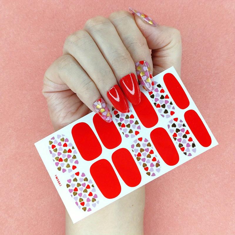 Glitter Gradient Nail Stickers Self Adhesive Nail Decals for DIY Nail Art