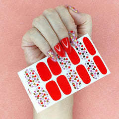 Glitter Gradient Nail Stickers Self Adhesive Nail Decals for DIY Nail Art