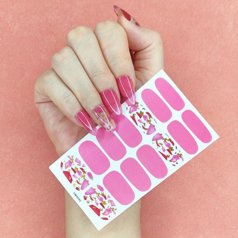 Glitter Gradient Nail Stickers Self Adhesive Nail Decals for DIY Nail Art