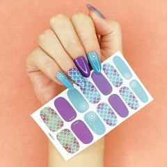 Glitter Gradient Nail Stickers Self Adhesive Nail Decals for DIY Nail Art
