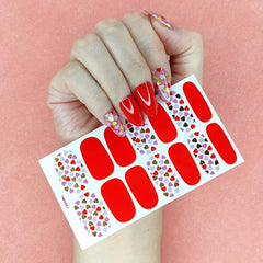 Glitter Gradient Nail Stickers Self Adhesive Nail Decals for DIY Nail Art