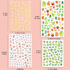 Summer Lemon Nail Art Stickers Decal Supplies for Women Girls