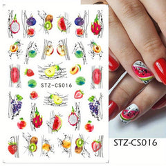 Summer Lemon Nail Art Stickers Decal Supplies for Women Girls