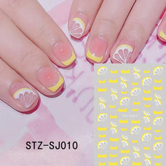 Summer Lemon Nail Art Stickers Decal Supplies for Women Girls