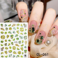 Summer Lemon Nail Art Stickers Decal Supplies for Women Girls