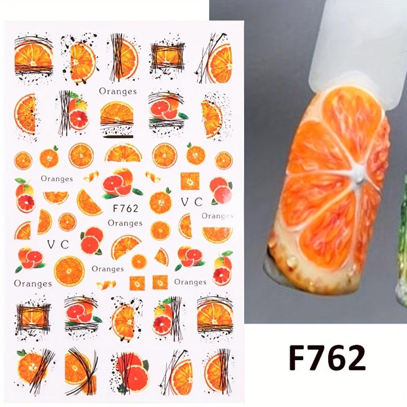 Summer Lemon Nail Art Stickers Decal Supplies for Women Girls