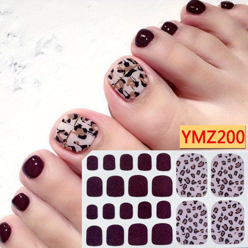Leopard Print Nail Polish Stickers Full Nail Wraps For Women