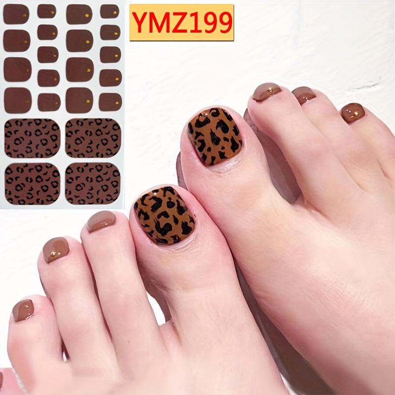 Leopard Print Nail Polish Stickers Full Nail Wraps For Women