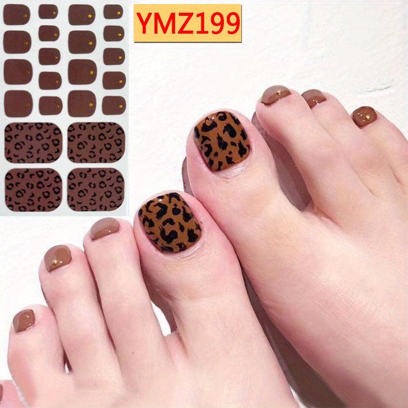 Leopard Print Nail Polish Stickers Full Nail Wraps For Women