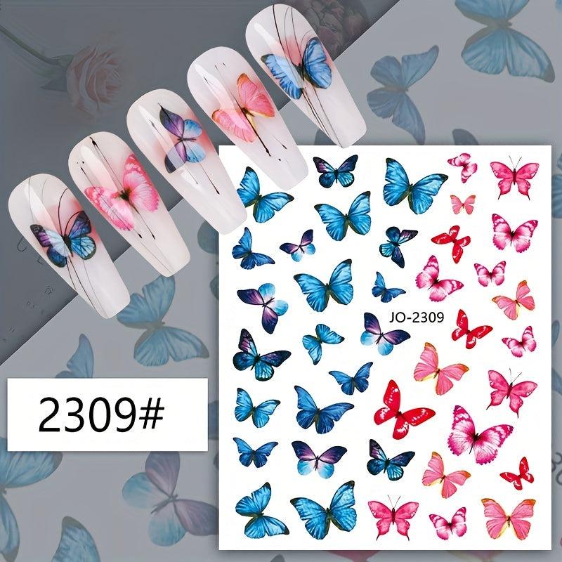 3D Butterfly Nail Art Decals Sticker Nails Decoration