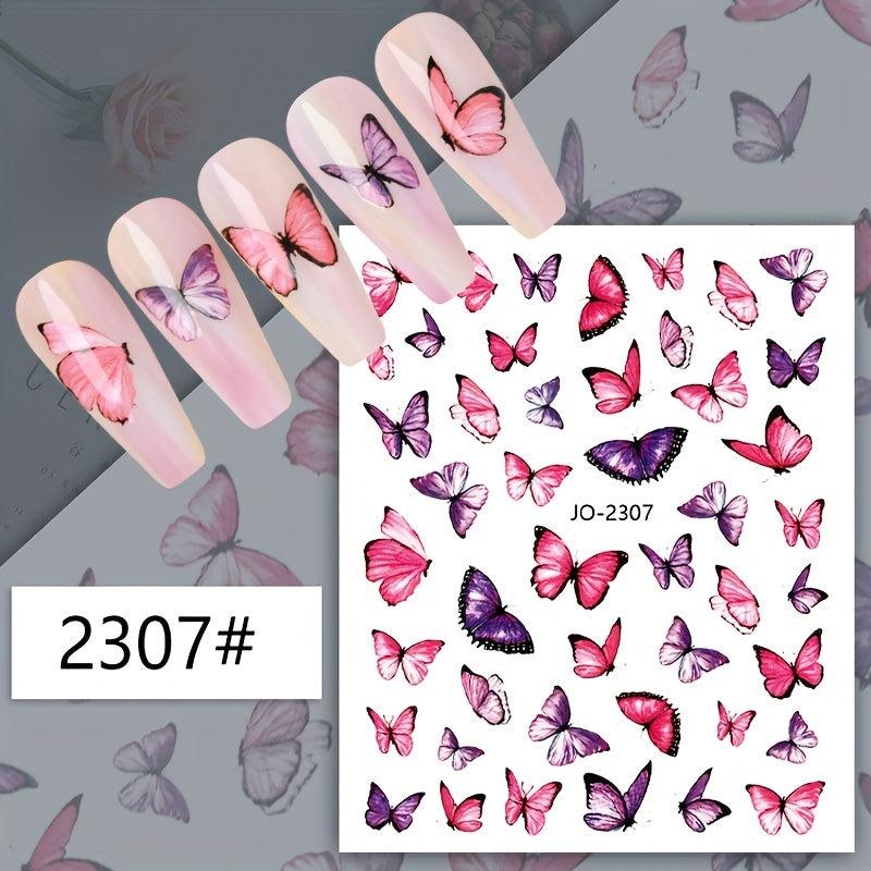 3D Butterfly Nail Art Decals Sticker Nails Decoration