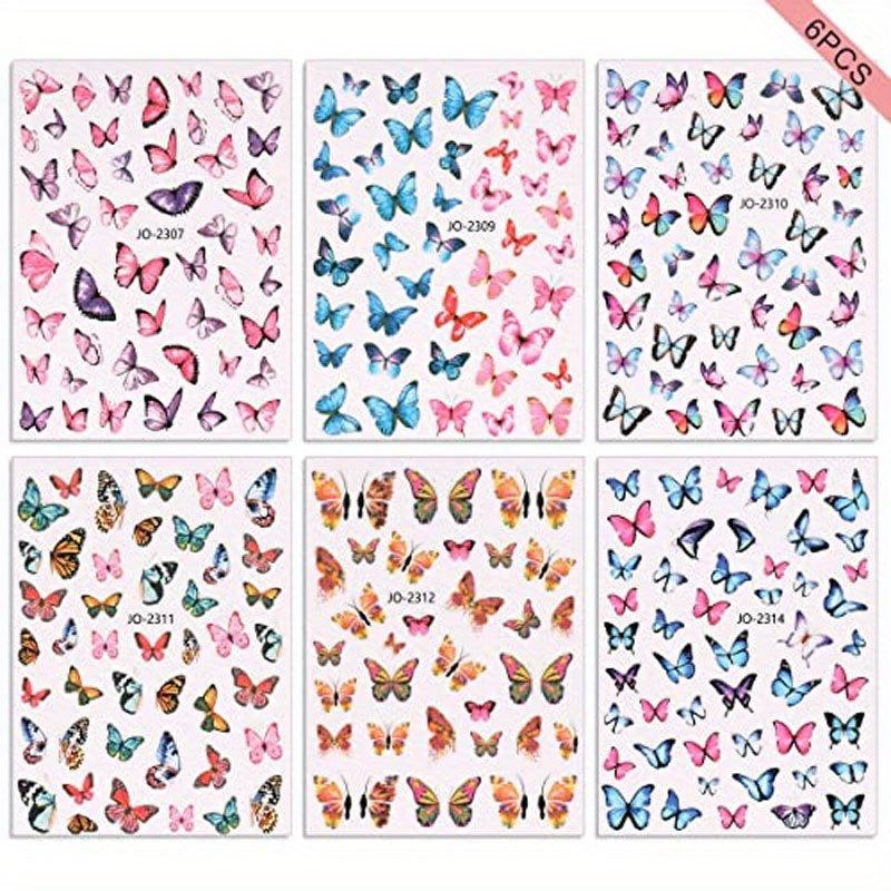 3D Butterfly Nail Art Decals Sticker Nails Decoration