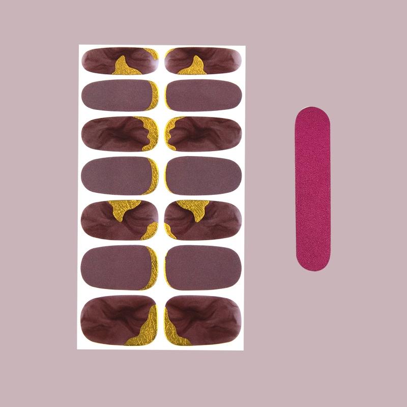 Glitter Nail Polish Stickers Self-Adhesive Nail Art 2 Sheets