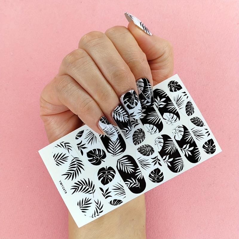 Waterproof Full Wraps Nail Polish Stickers Self Adhesive Nail Art Decal Strips
