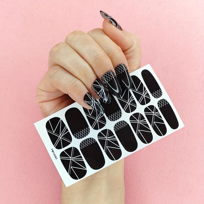 Waterproof Full Wraps Nail Polish Stickers Self Adhesive Nail Art Decal Strips