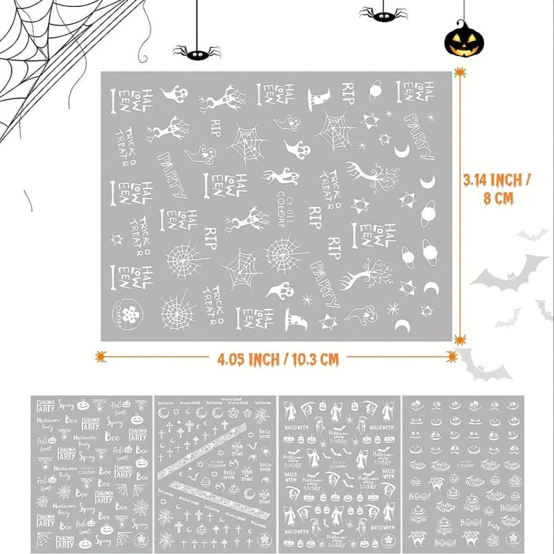 Halloween Nail Stickers Glow in the Dark Self-Adhesive Nail Art
