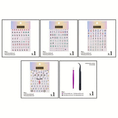 4pcs 5D Embossed Mahjong Nail Art Stickers