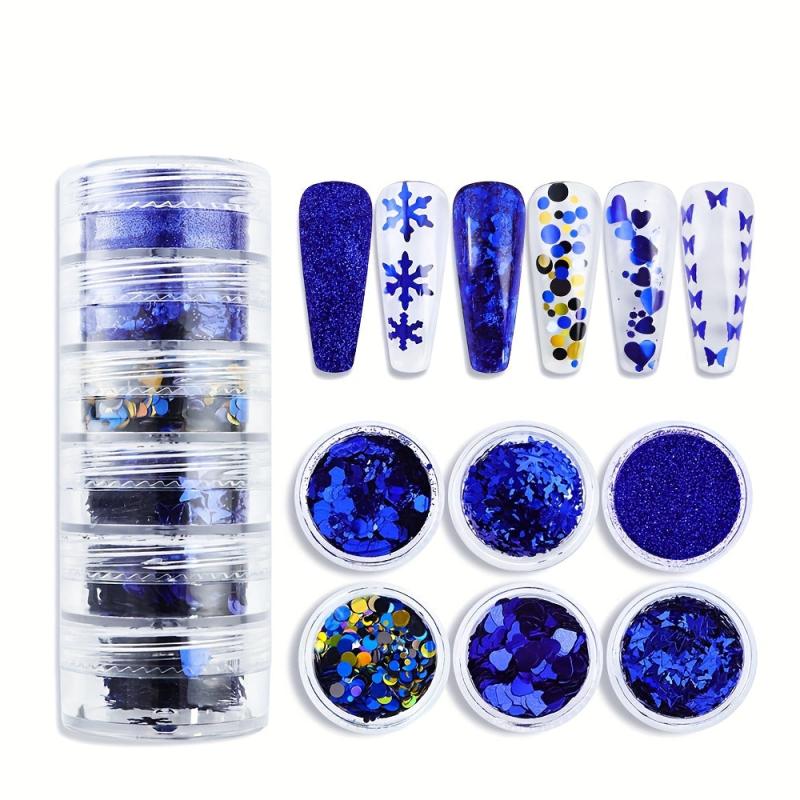 Christmas Nail Art Sequin Holographic Snowflake Nail Glitter Flakes