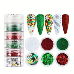 Christmas Nail Art Sequin Holographic Snowflake Nail Glitter Flakes