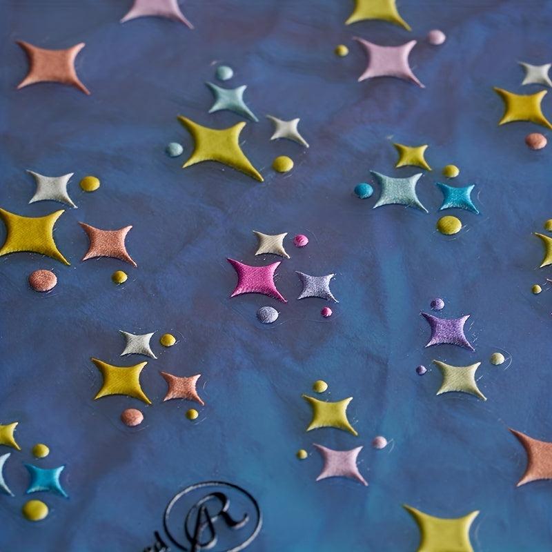 3D Embossed Star Nail Art Stickers - Self Adhesive - Nail Art Supplies