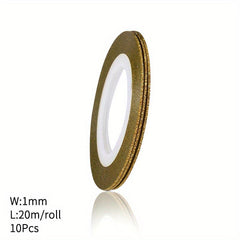 10 Rolls Nail Striping Tape Line Adhesive Sticker DIY Nail Art