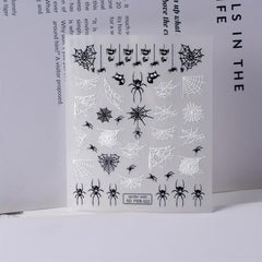 5D Spider Web Nail Art Stickers Nail Decals for Women Girls