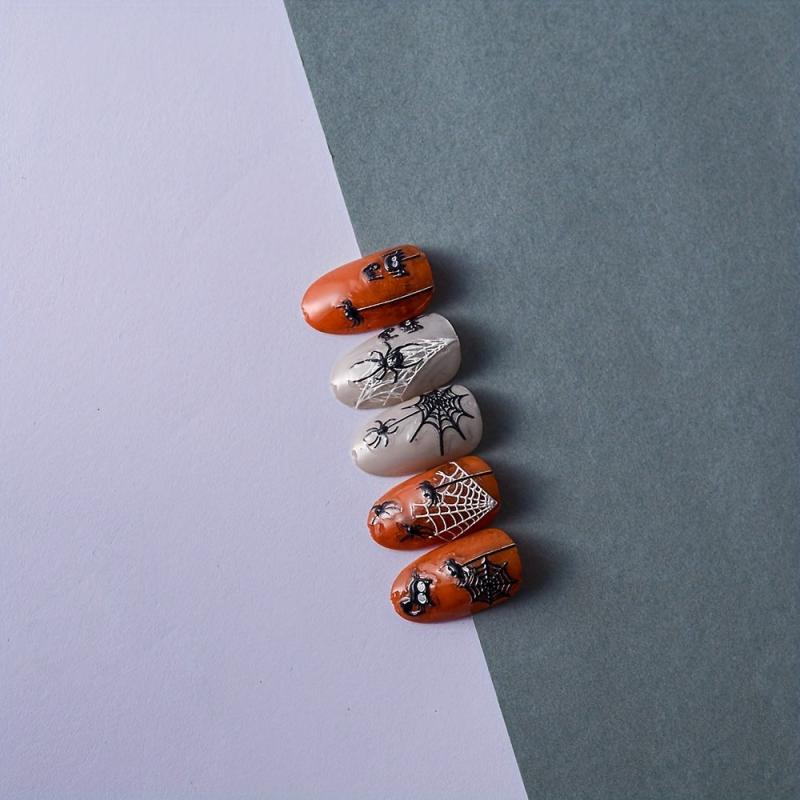5D Spider Web Nail Art Stickers Nail Decals for Women Girls