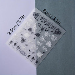 5D Spider Web Nail Art Stickers Nail Decals for Women Girls